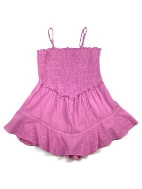 American Eagle Bella Ruffle Tiered Pink Shorts Romper Large NEW! Retail $54.95